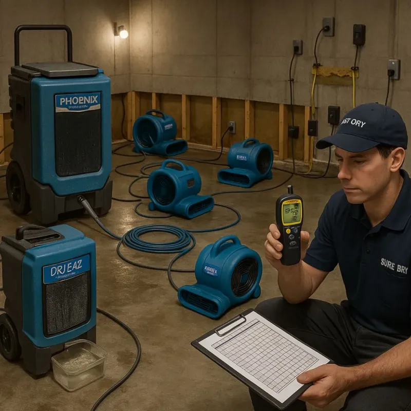 Structural Drying and Dehumidification process in Montgomery, NY